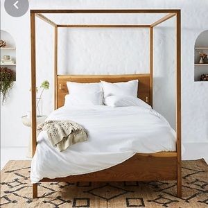 Anthropologie King Dotted Trim Duvet Cover